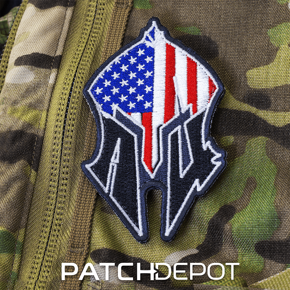 Spartan helmet military patch by patch depot