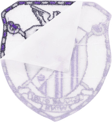 Custom patch with peel and stick adhesive backing