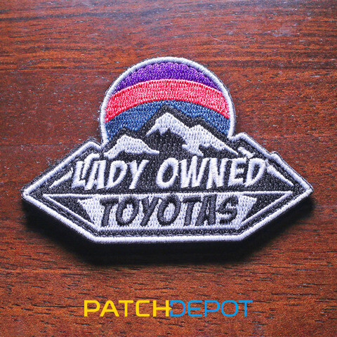 Custom embroidered patch with a hot cut edge