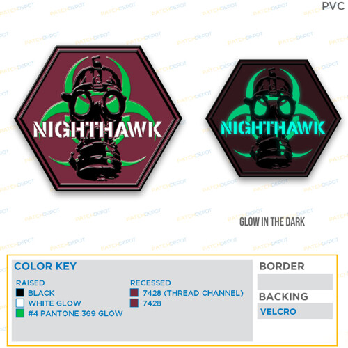 Custom patch with glow in the dark thread